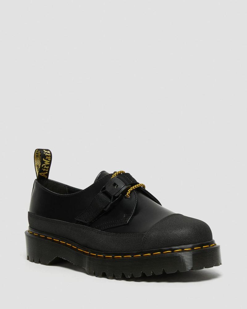Dr Martens 1461 Made In England Bex Tech Smooth Læder Oxford Sko Herre Sort | DK 593KOR